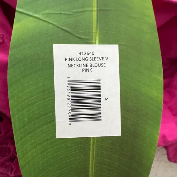 Farm Rio Pink Long Sleeve Blouse in Vibrant Pink - Picture 8 of 8